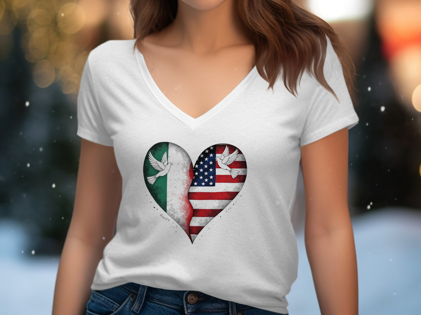 Heart Flag Design for Country Pride T-shirt Product