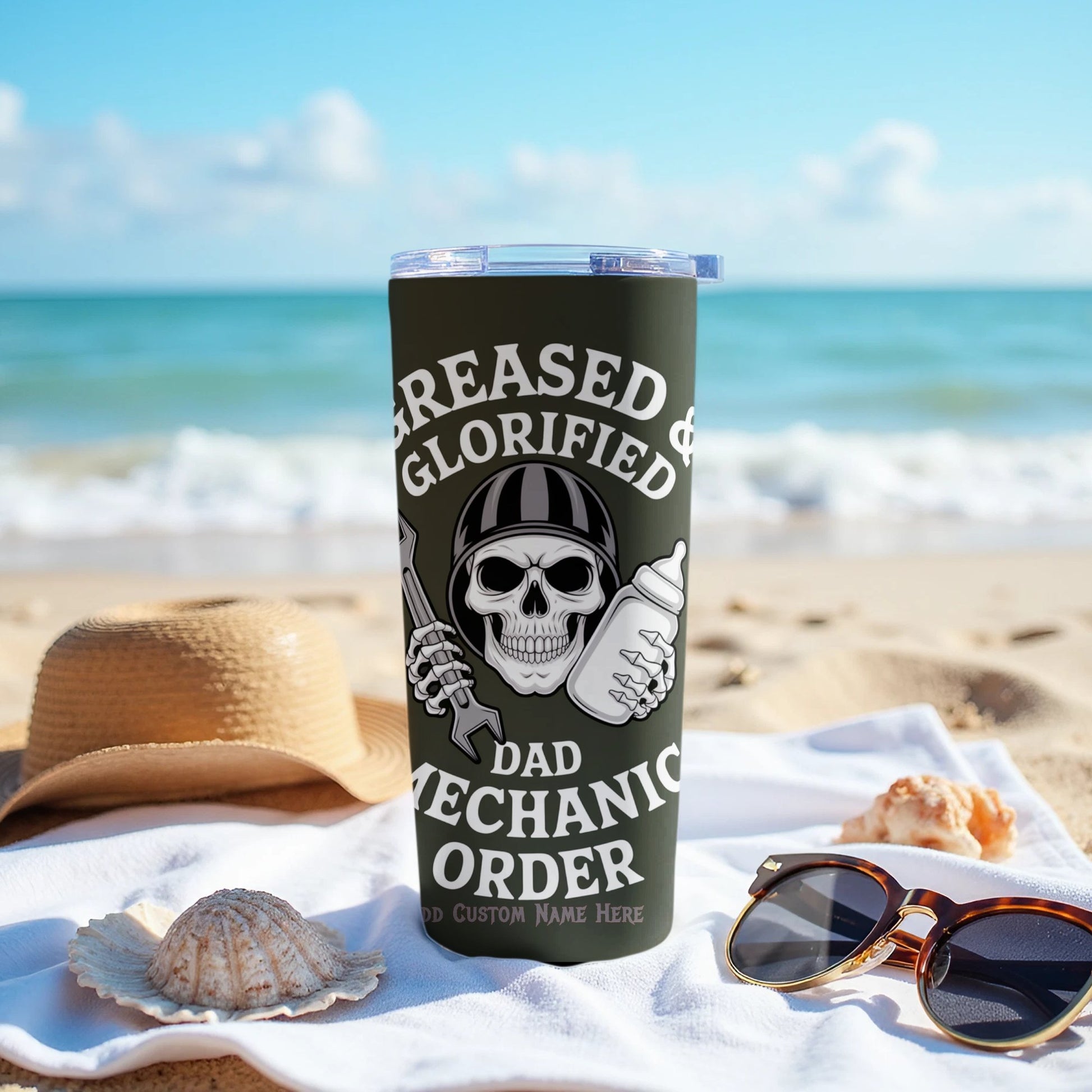 Greased and Glorified Dad Mechanic Order tumbler product