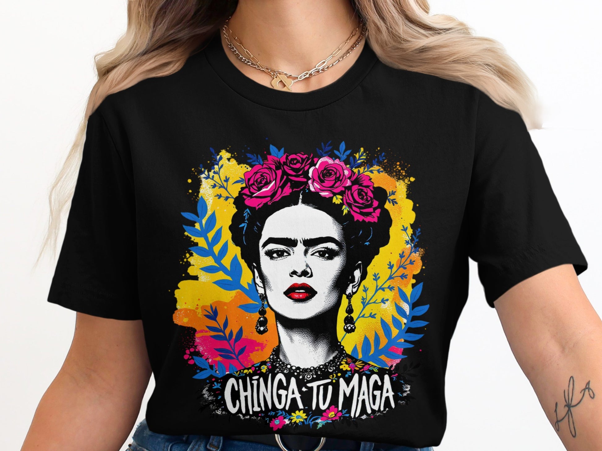 Vibrant Artistic Portrait Graphic Tee Shirt product