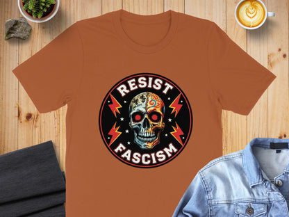 Resist Fascism Skull Graphic T-shirt product