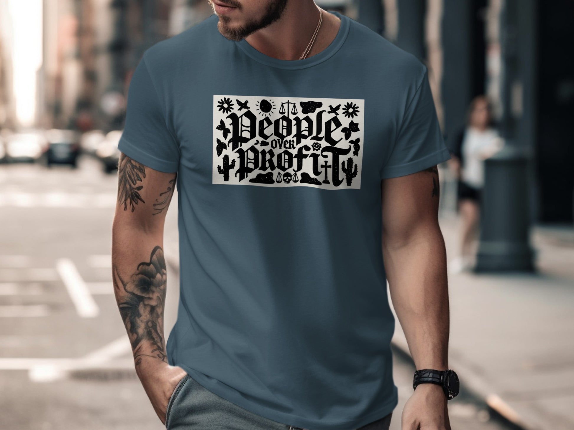 People Over Profit Graphic Design Unisex T-shirt