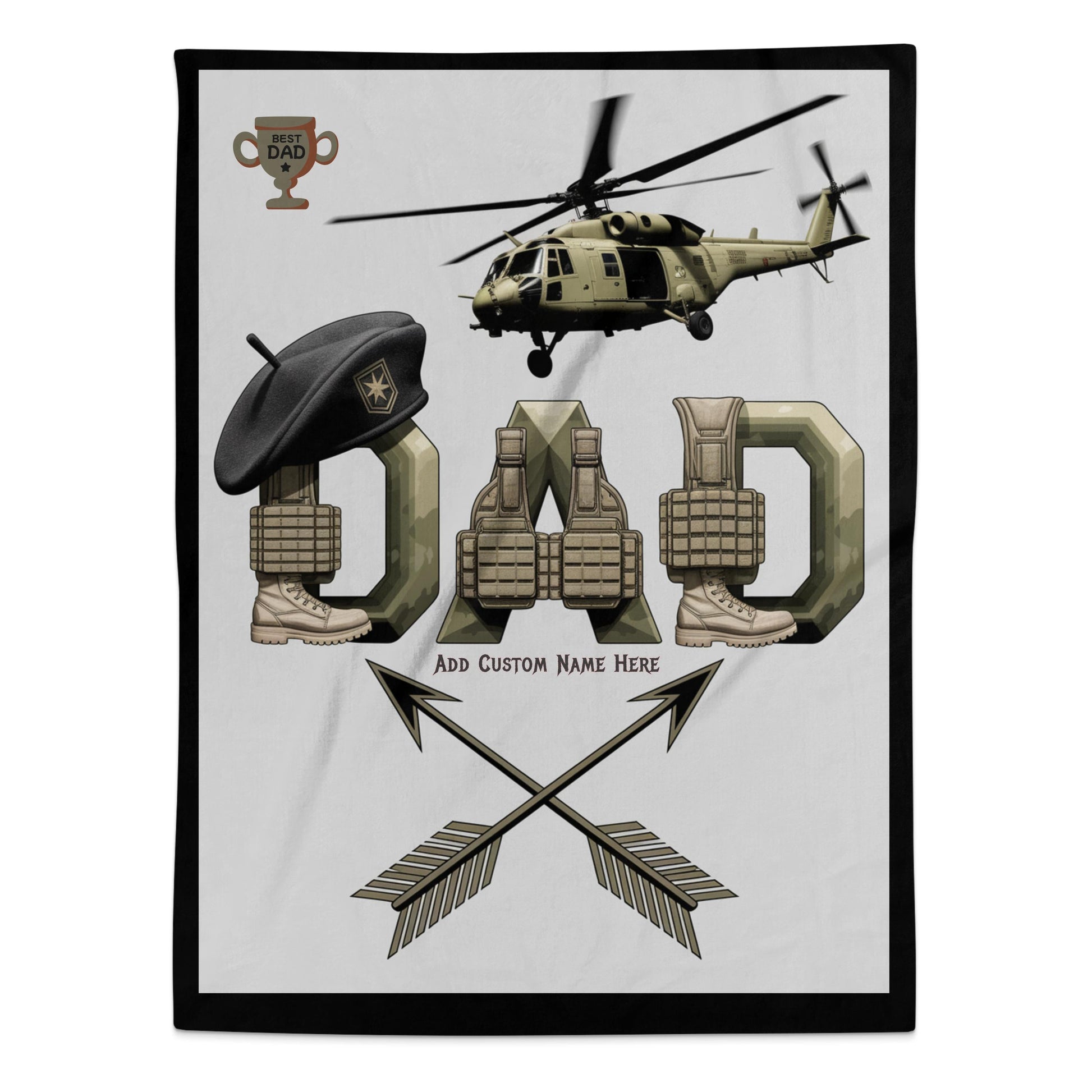 Best Dad Military Helicopter Graphic Blanket product