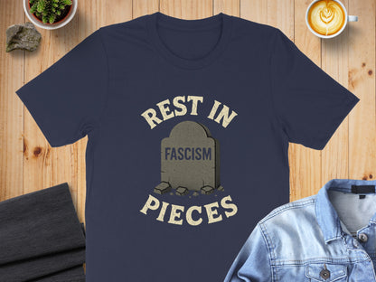 Rest In Pieces Fascism Tombstone Graphic T-Shirt product