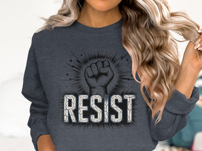Resist Graphic Design Long Sleeve Shirt product
