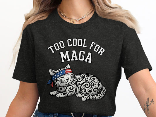 Too Cool For Maga Cat Graphic Casual Product
