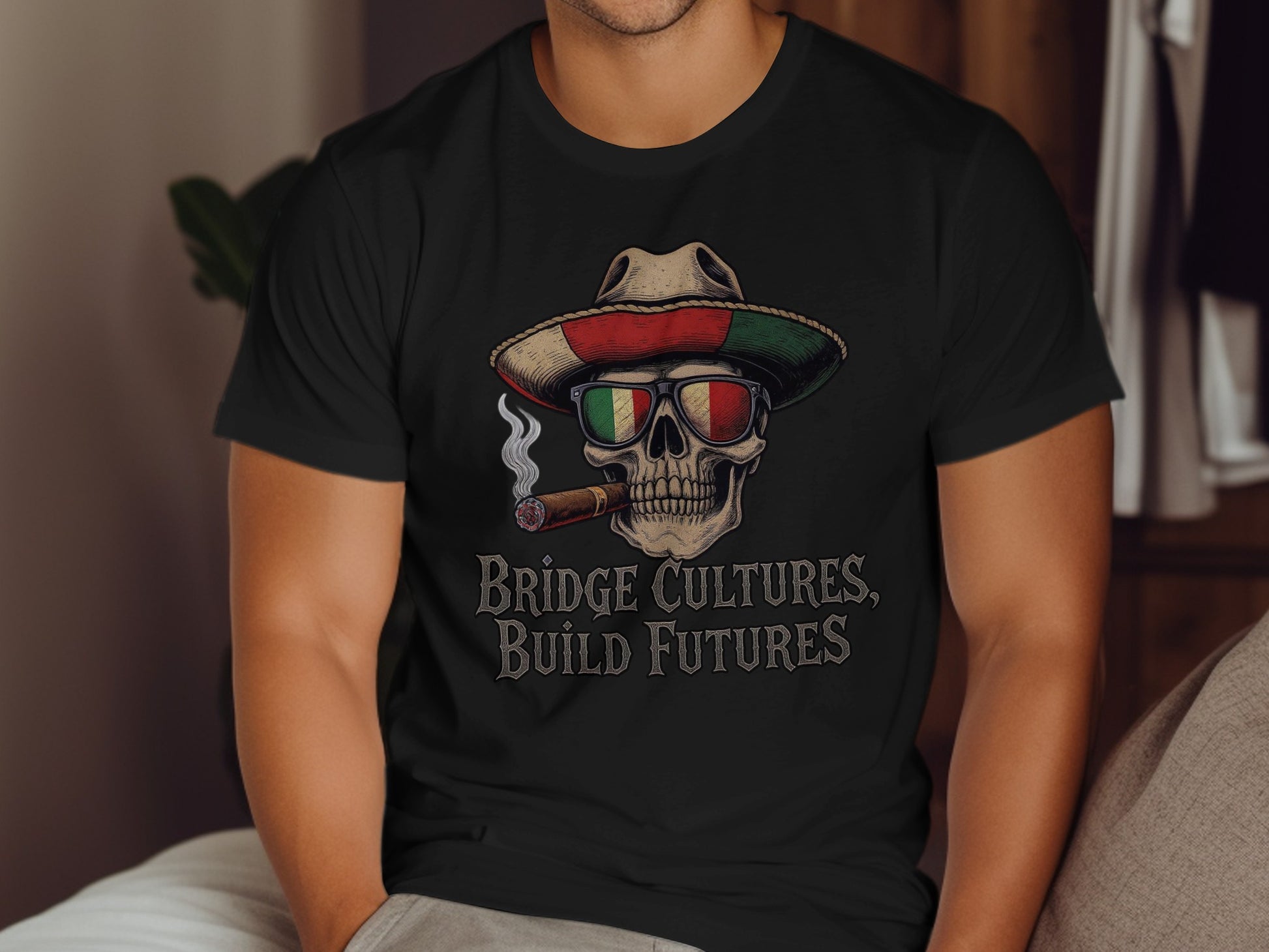 Bridge Cultures Build Futures Skull T-shirt product