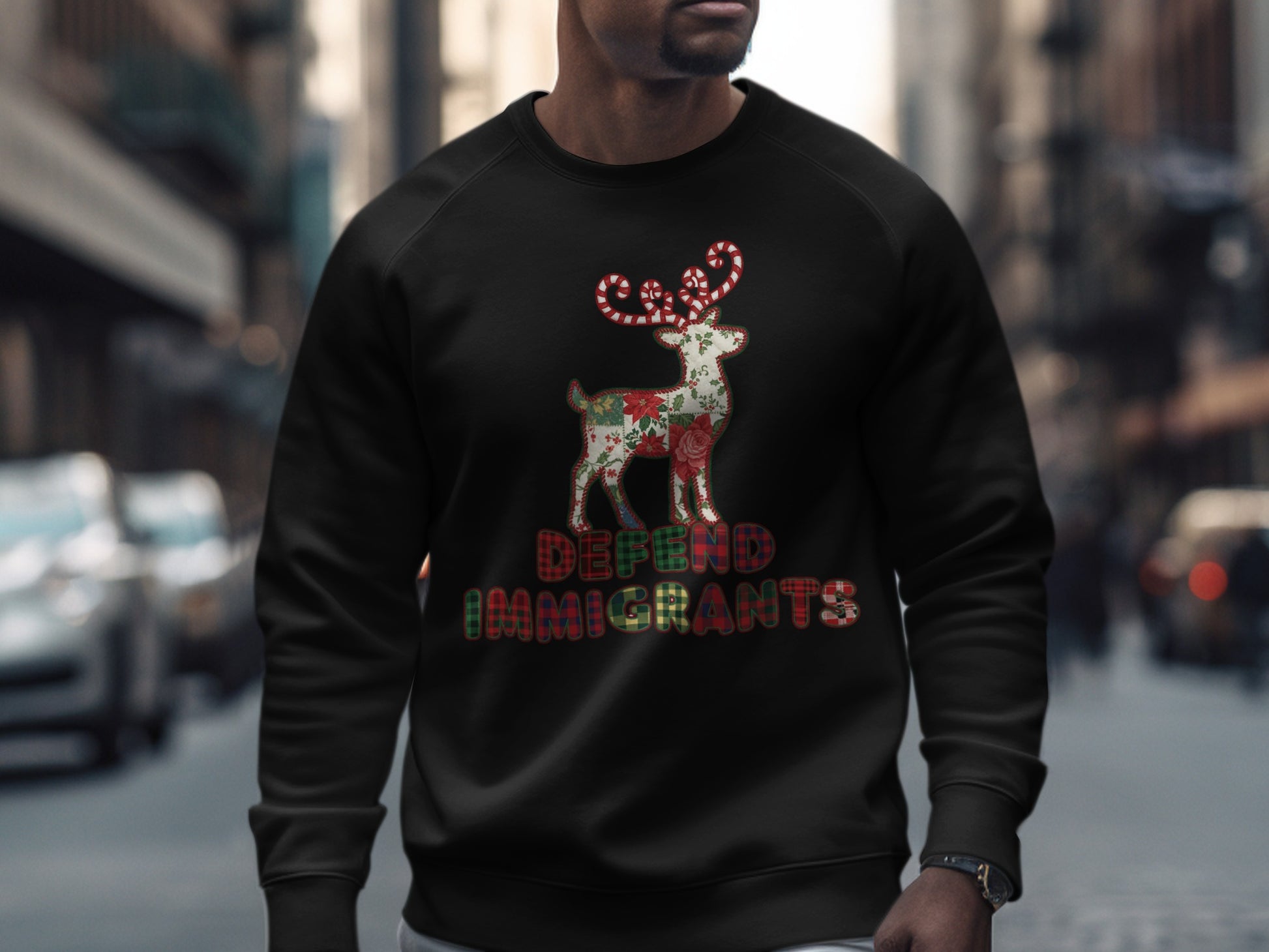 Defend Immigrants Reindeer Christmas Sweater product
