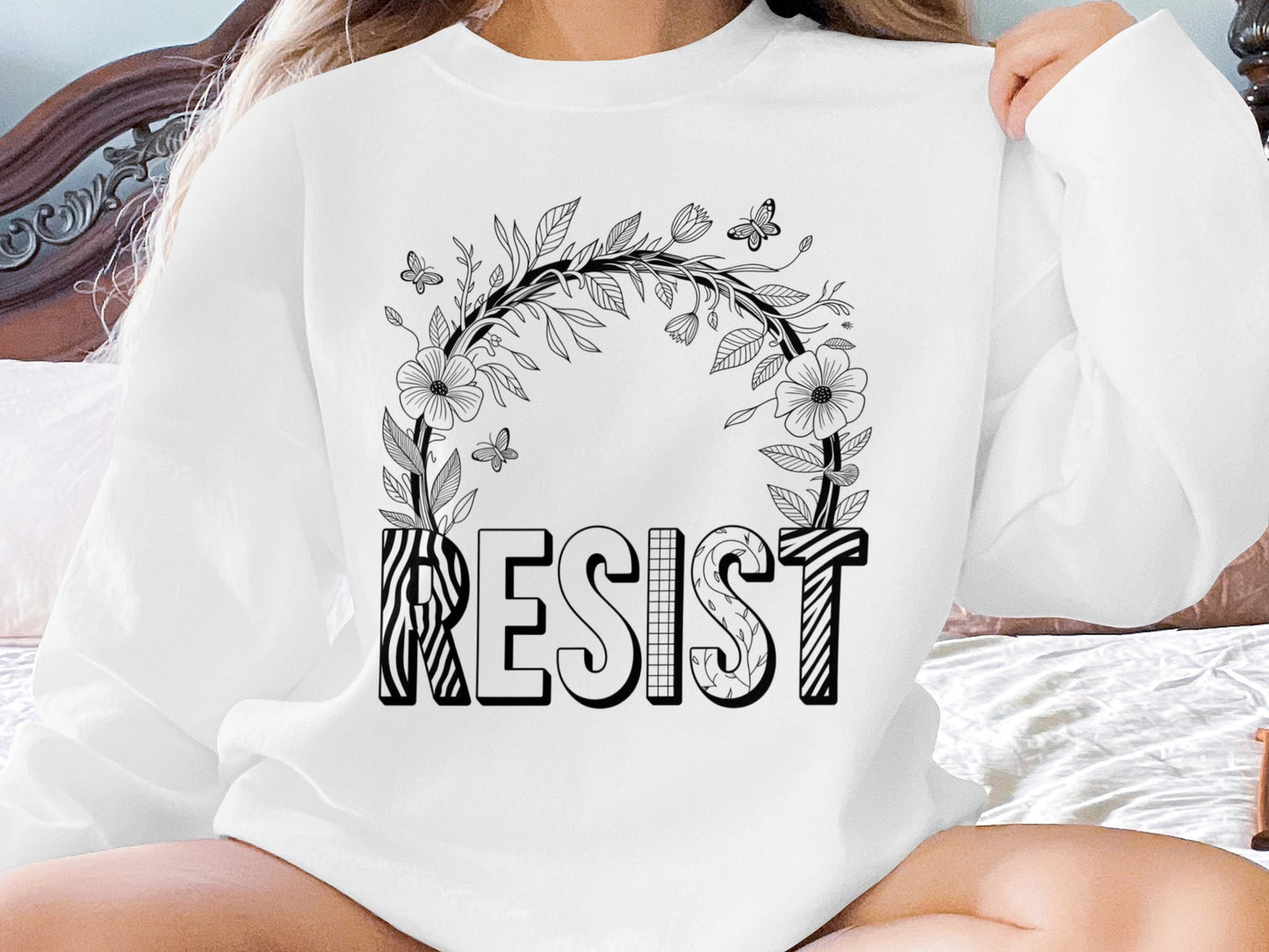 Resist Lettering Design on Cozy Sweatshirt product