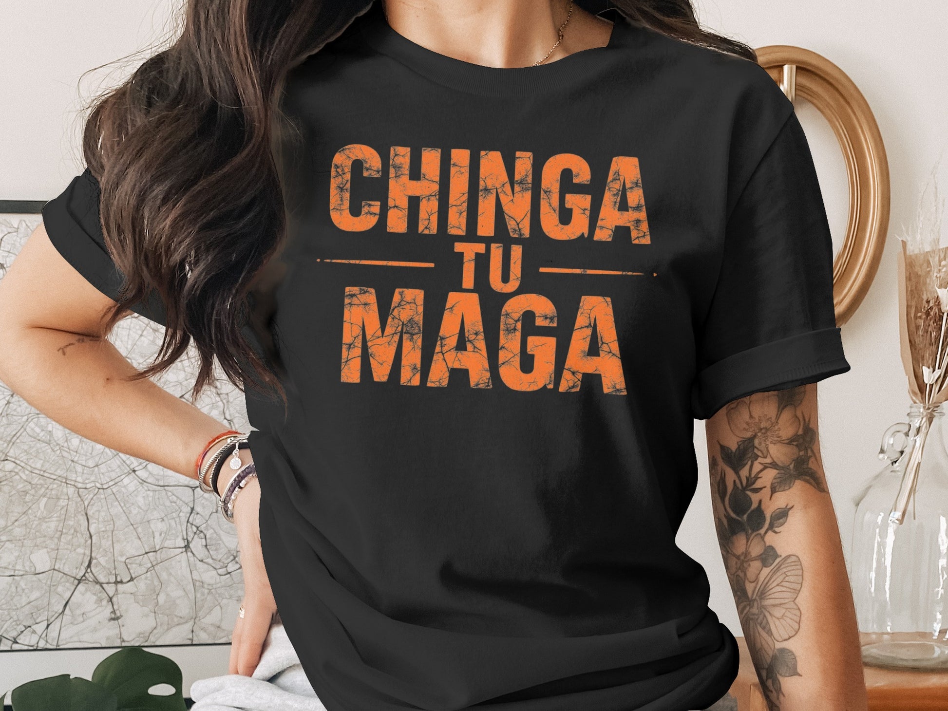 Bold Statement Chinga Tu Maga Graphic T-shirt