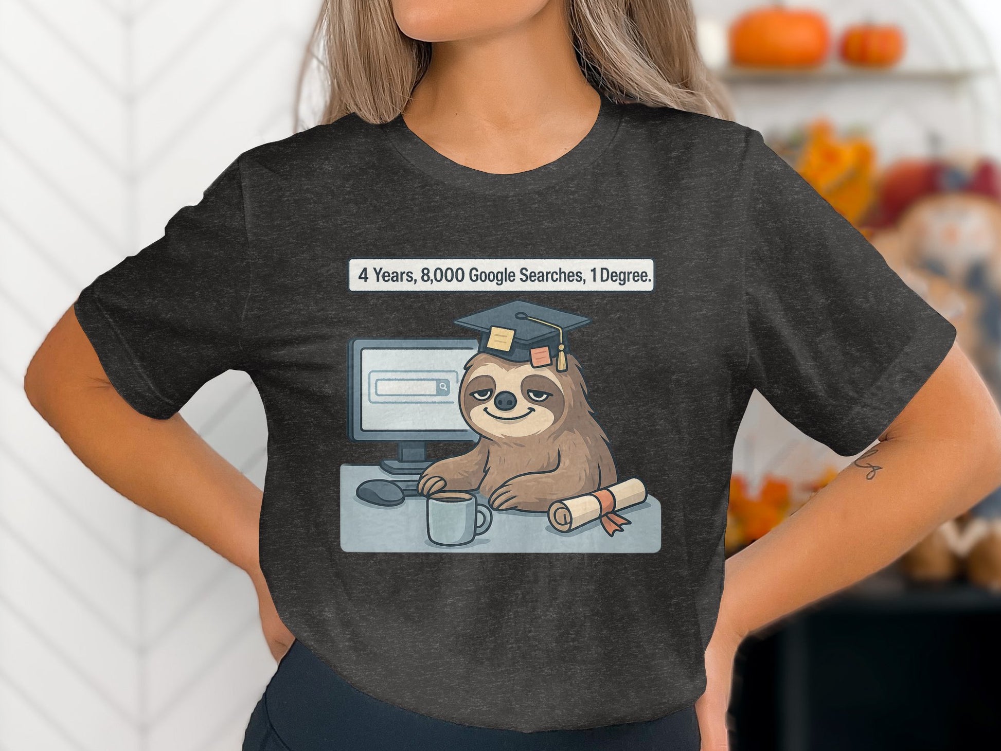 Funny Sloth Graduation Graphic Tee Shirt product type