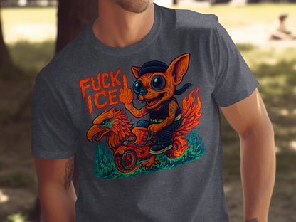 Graphic Tee with Monster Riding Bird T-shirt product type