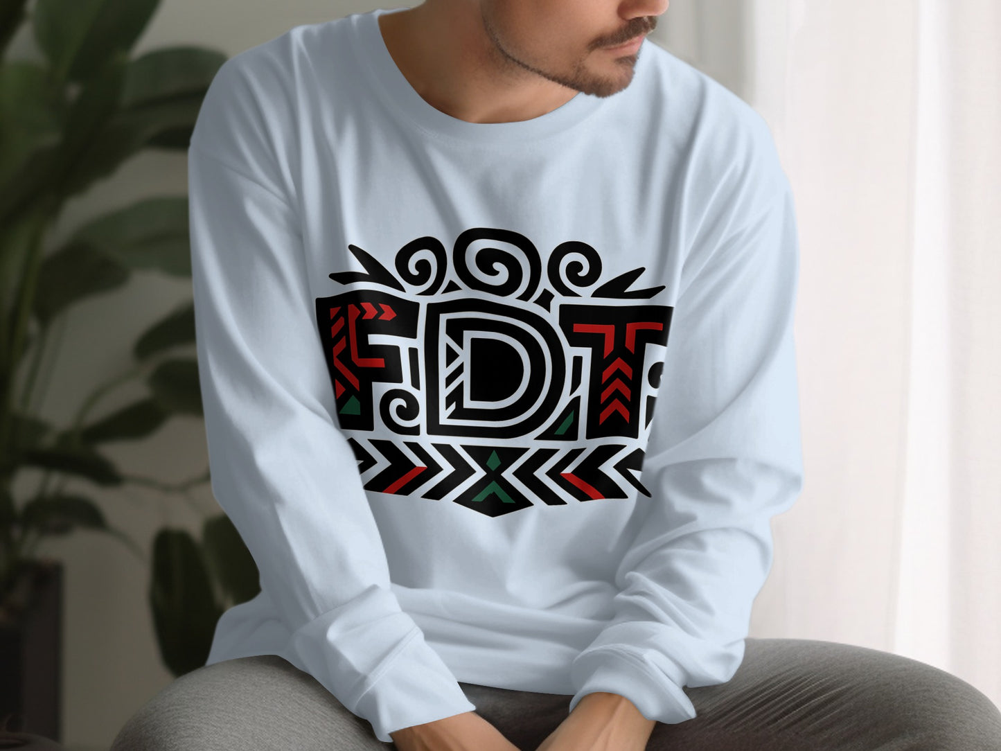 Stylish Long Sleeves Shirt With Bold FDT Design