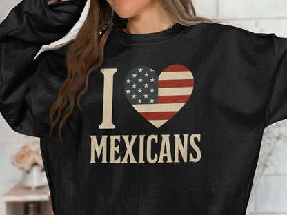 I Love Mexicans Patriotic Print Black Sweatshirt product type