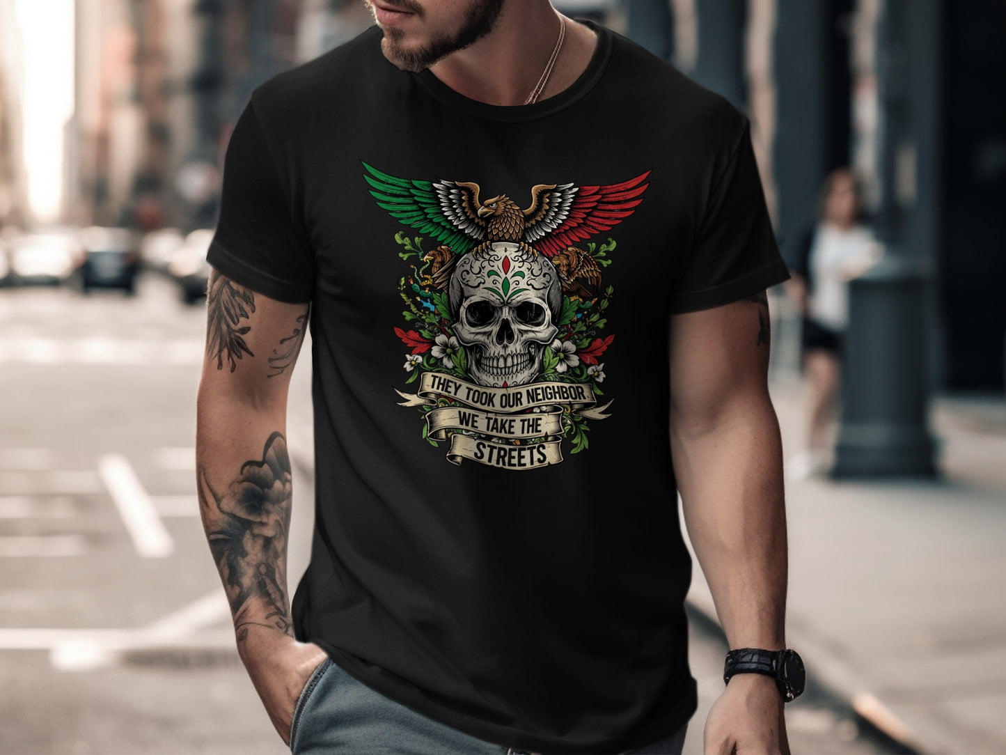 Skull and Eagle Graphic Street Wear Shirt product
