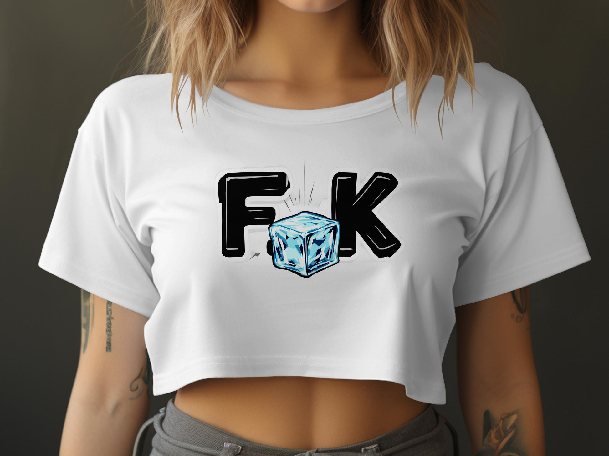 Cool FK Ice Cube Design Cropped Tee product