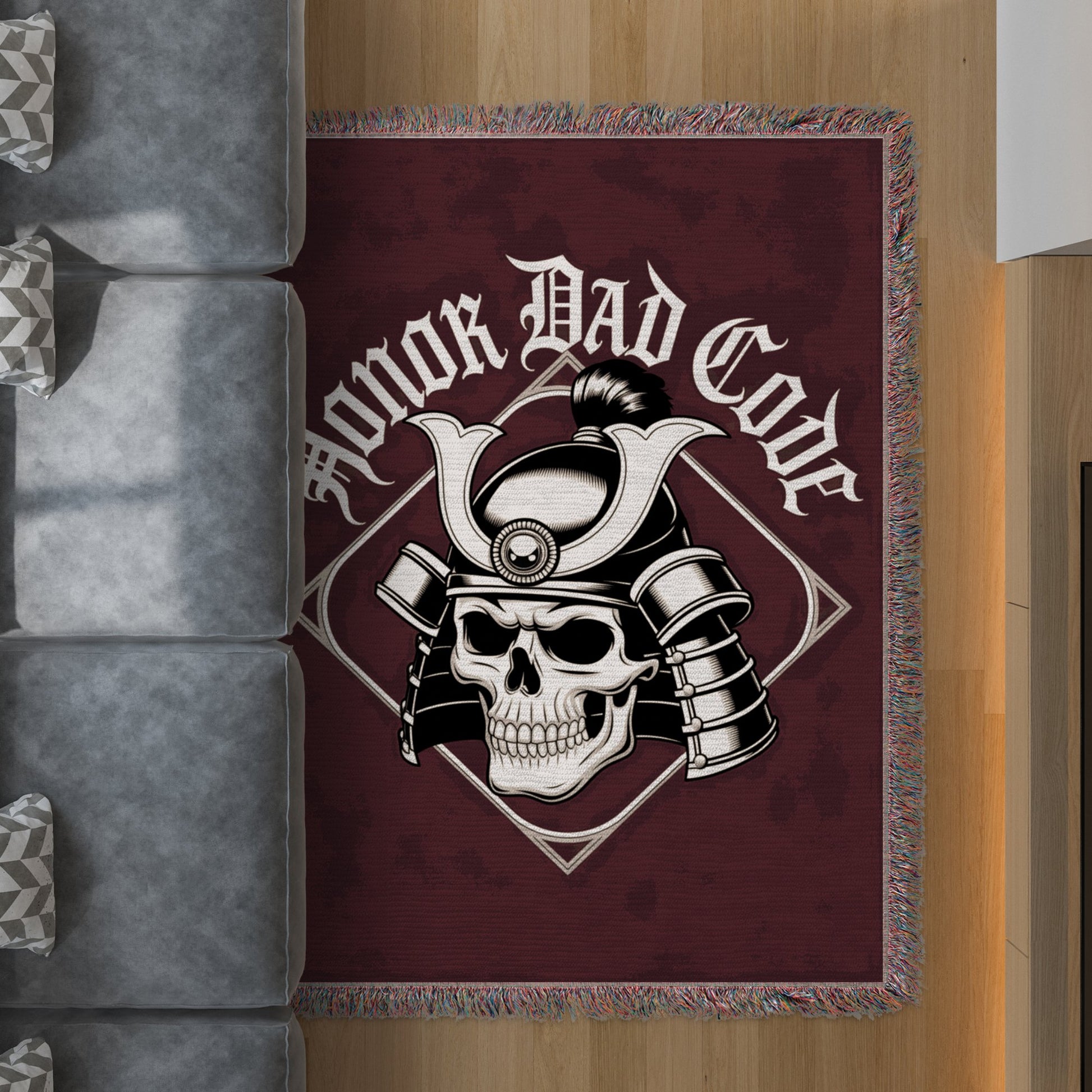 Honor Dad Code Skull Samurai Graphic Rug product