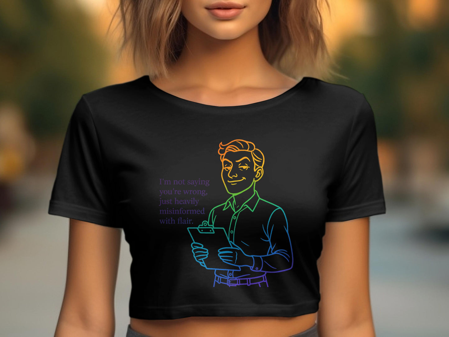 Heavily Misinformed With Flair Black Crop Top product