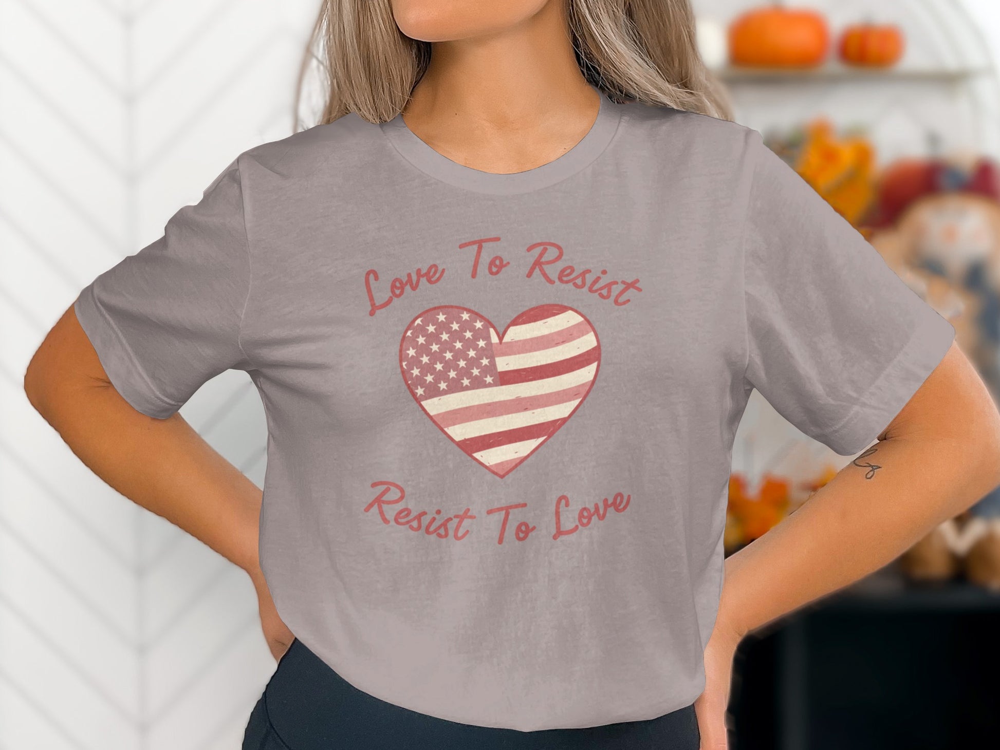 Love To Resist Resist To Love Heart Tee Shirt