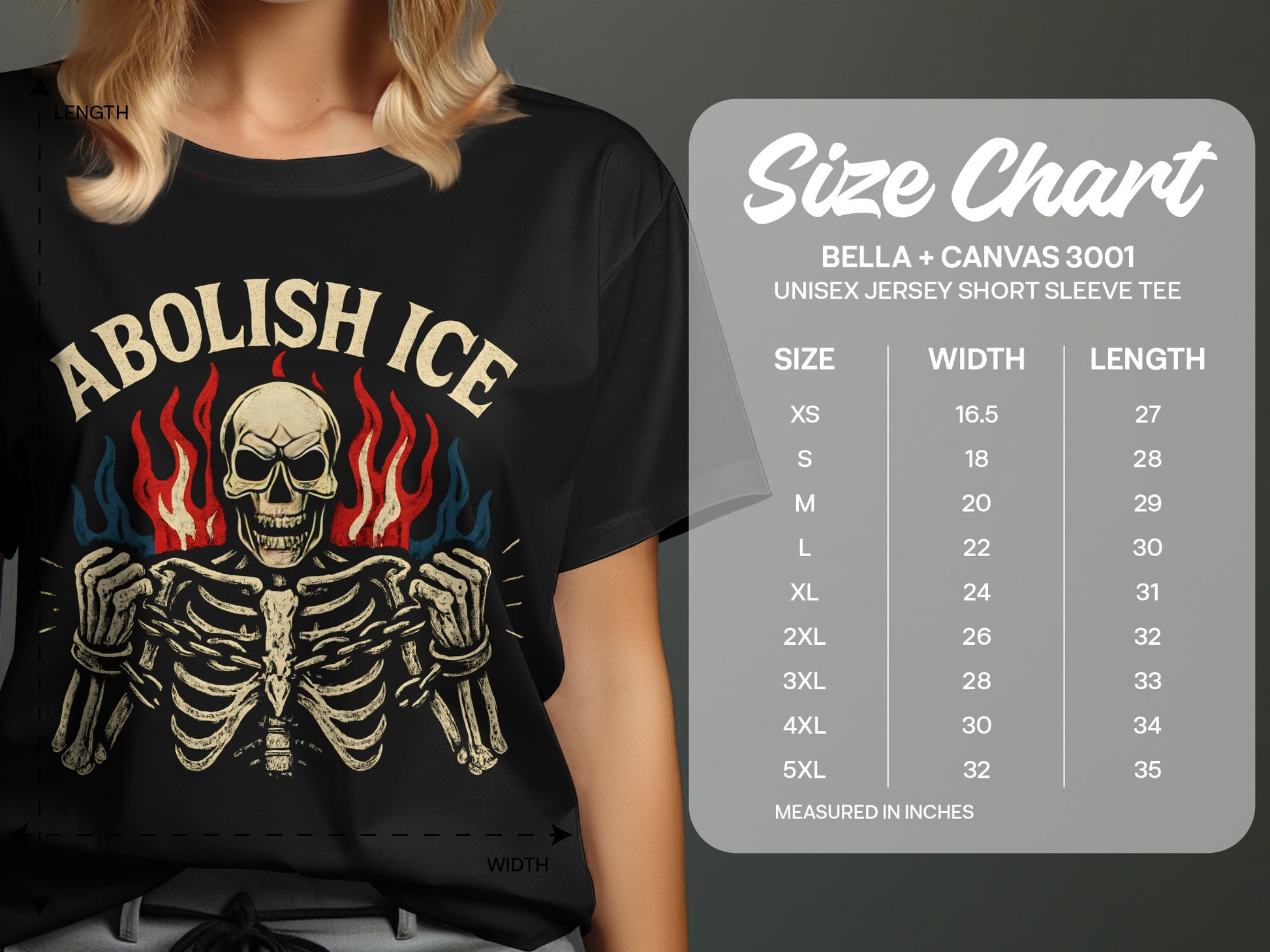Abolish Ice Skull Flame Graphic Short Sleeve Tee product
