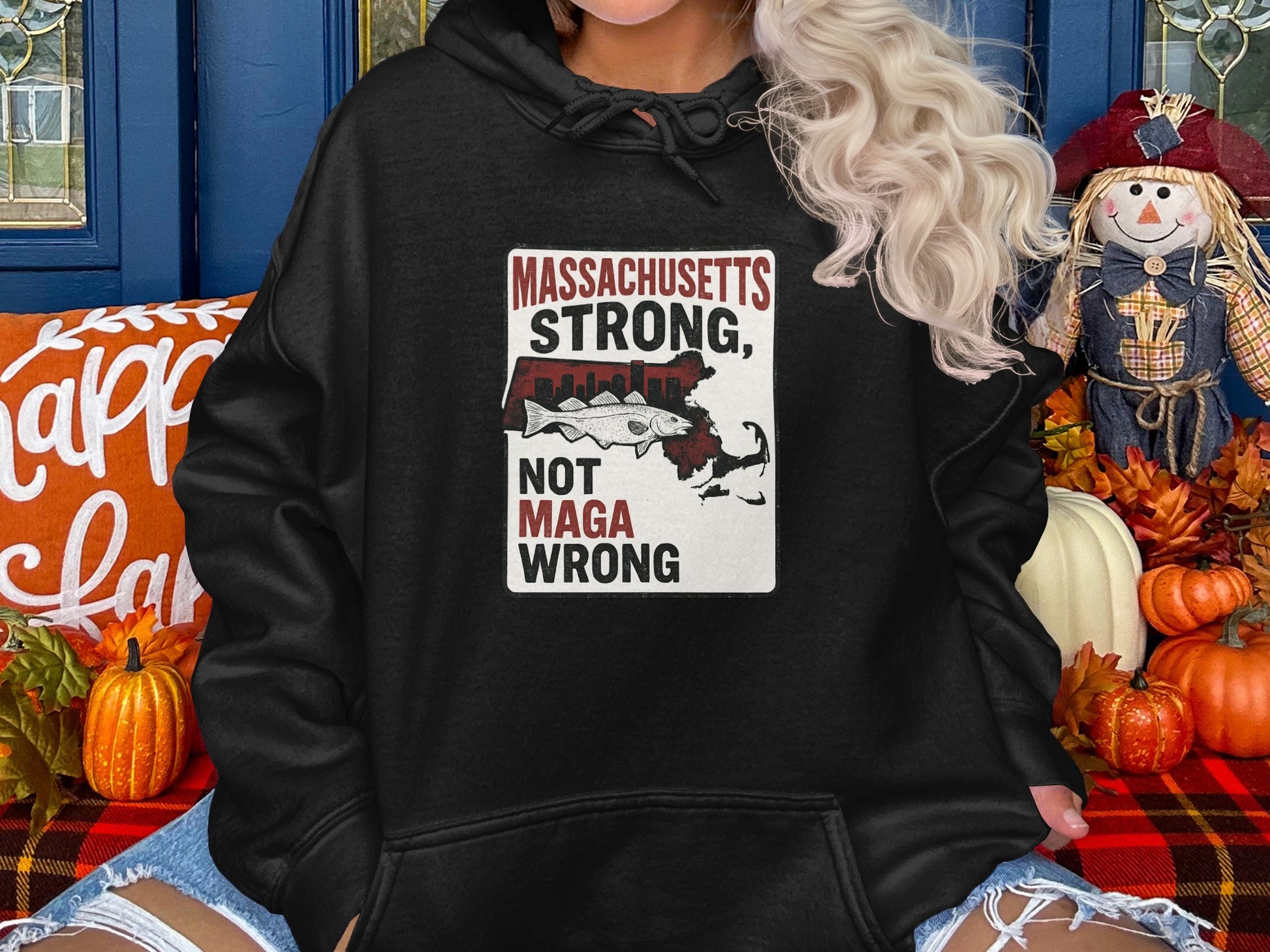 Massachusetts Strong Not Maga Wrong Hoodie product type