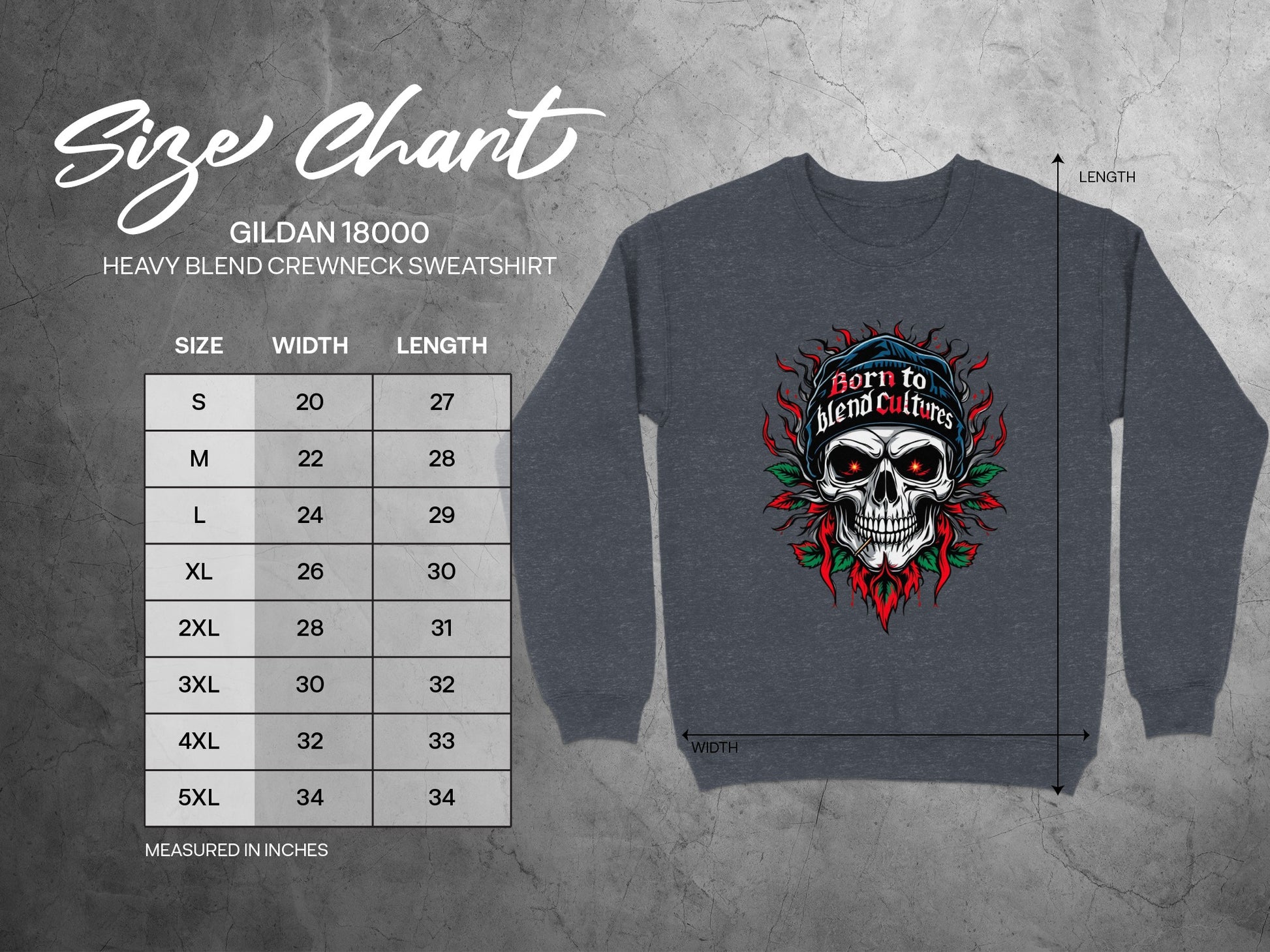 Born to Blend Cultures Skull Crewneck Sweatshirt product