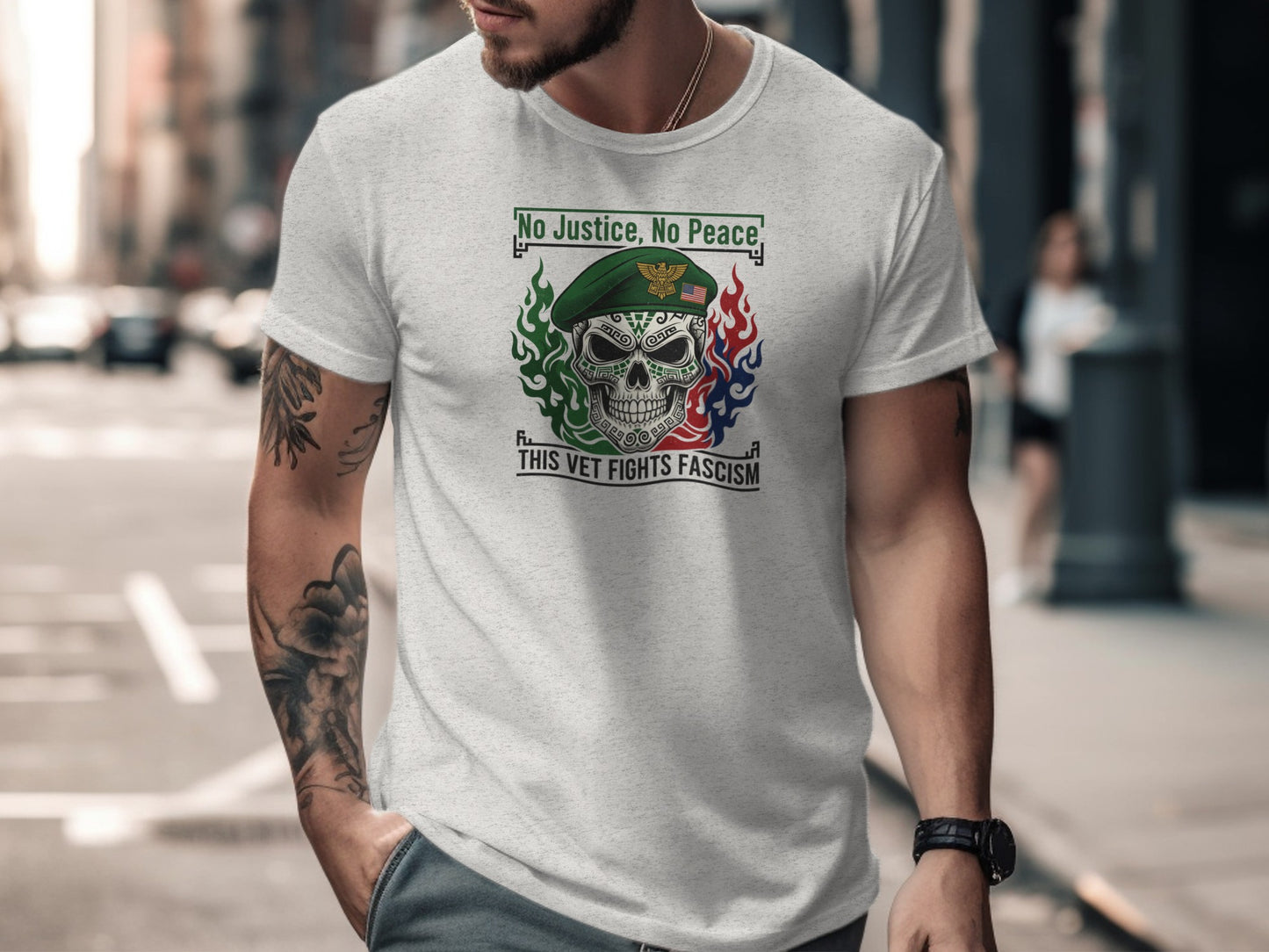 No Justice No Peace This Vet Fights Fascism T-shirt