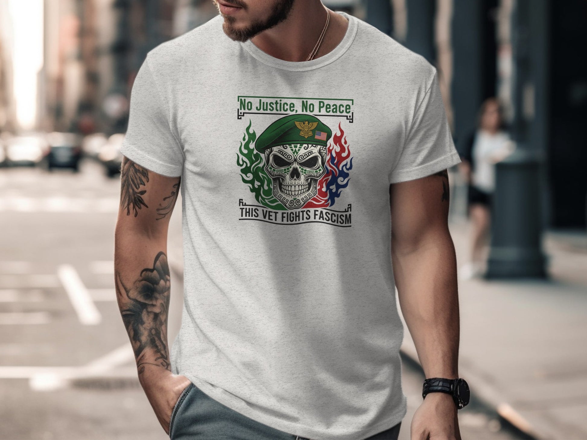 No Justice No Peace This Vet Fights Fascism T-shirt