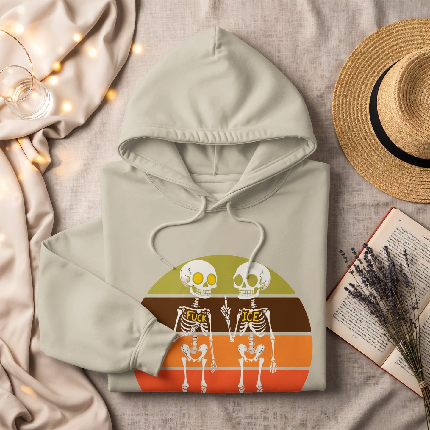 Skeletons with Words Graphic Hooded Sweatshirt product type
