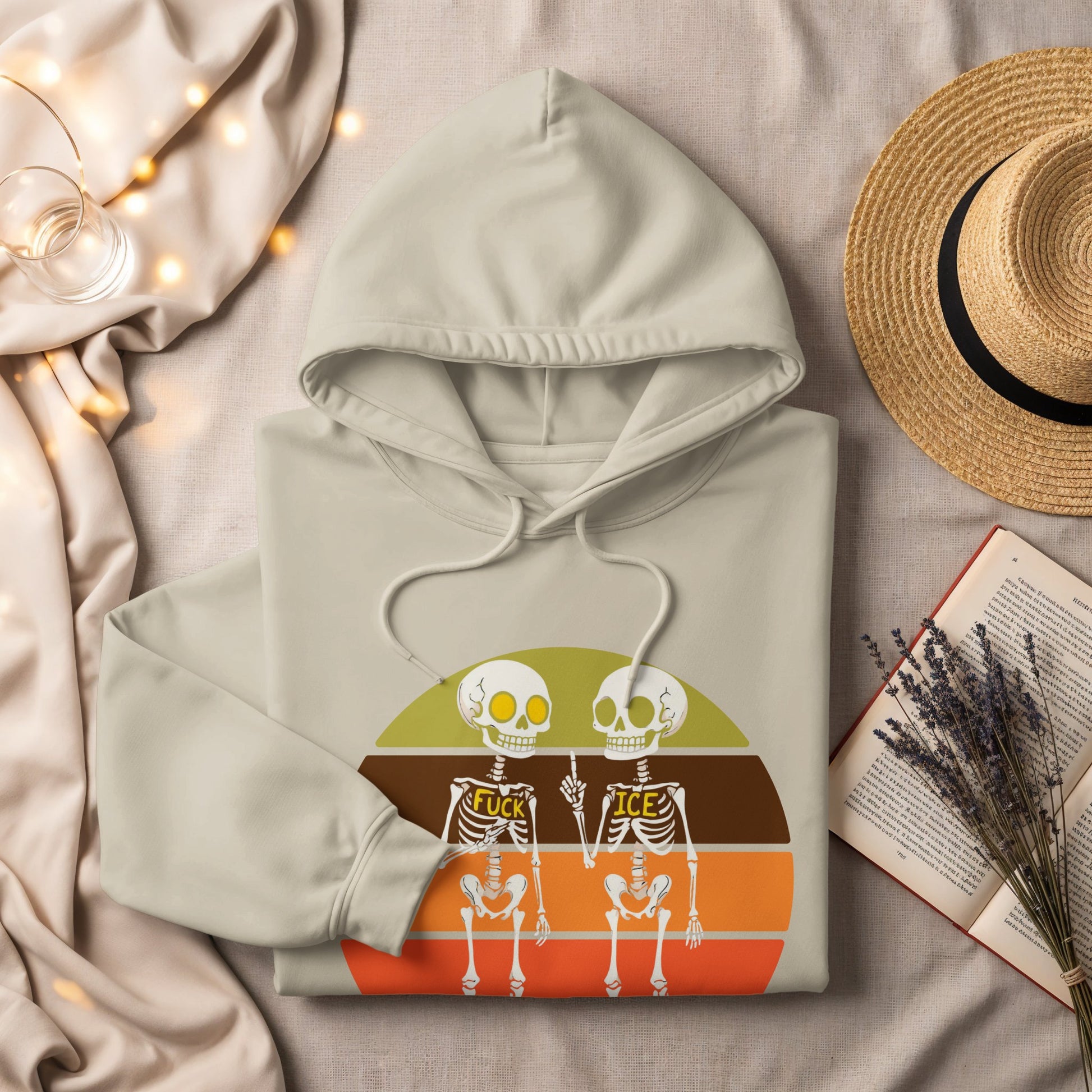 Skeletons with Words Graphic Hooded Sweatshirt product type