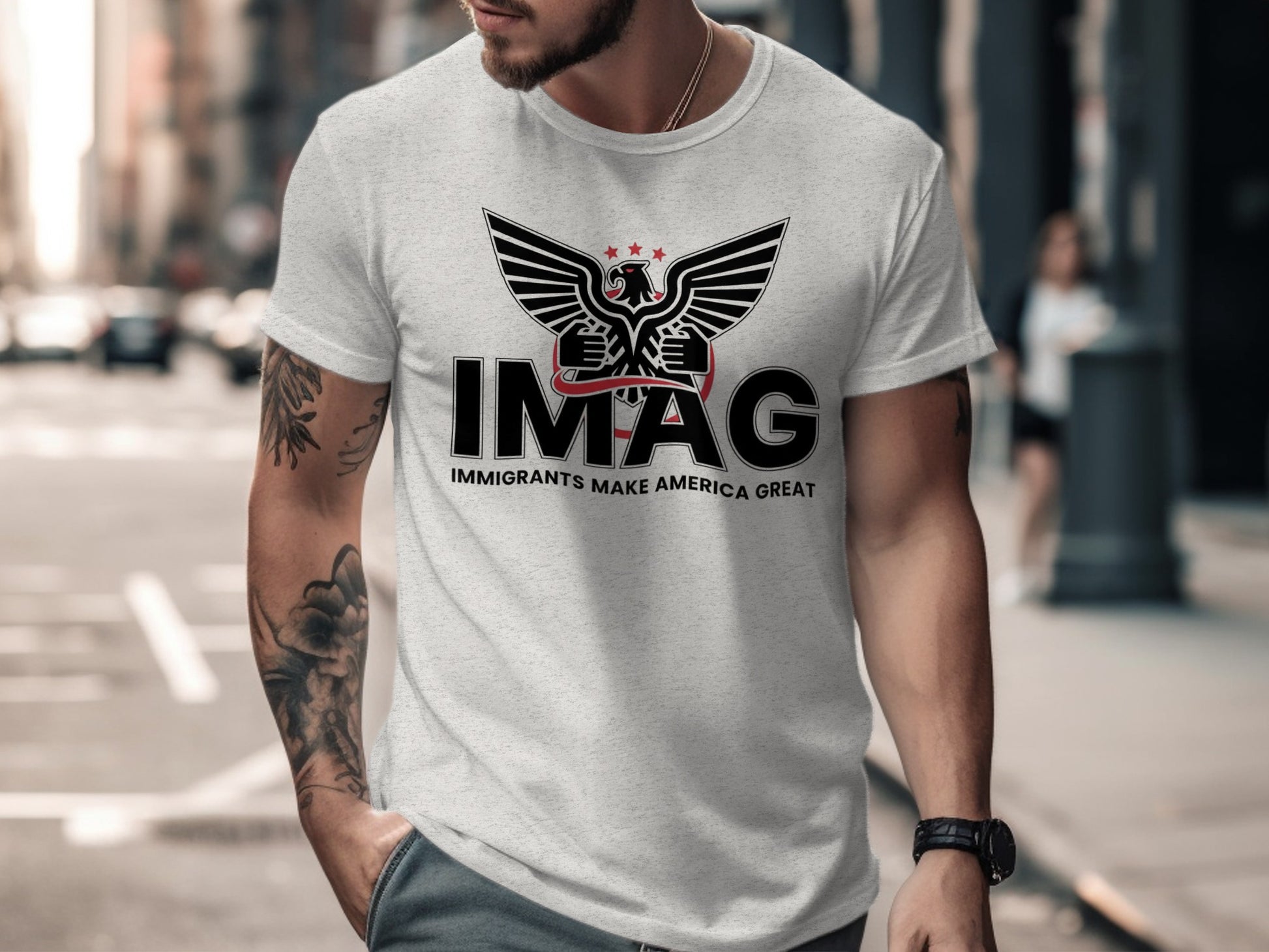 Immigrants Make America Great IMAG eagle T-shirt product