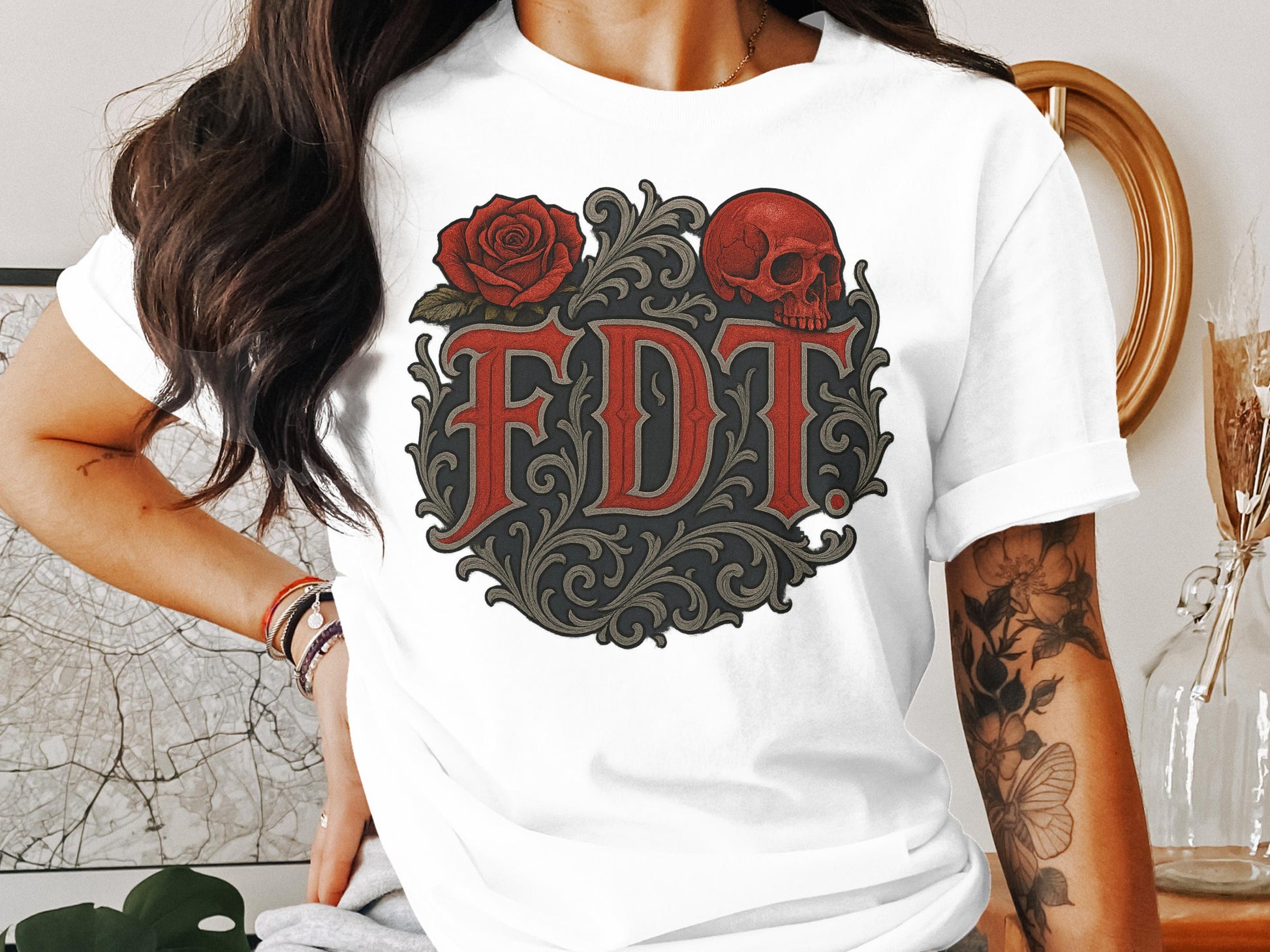 FDT Skull and Rose Graphic T-Shirt product type