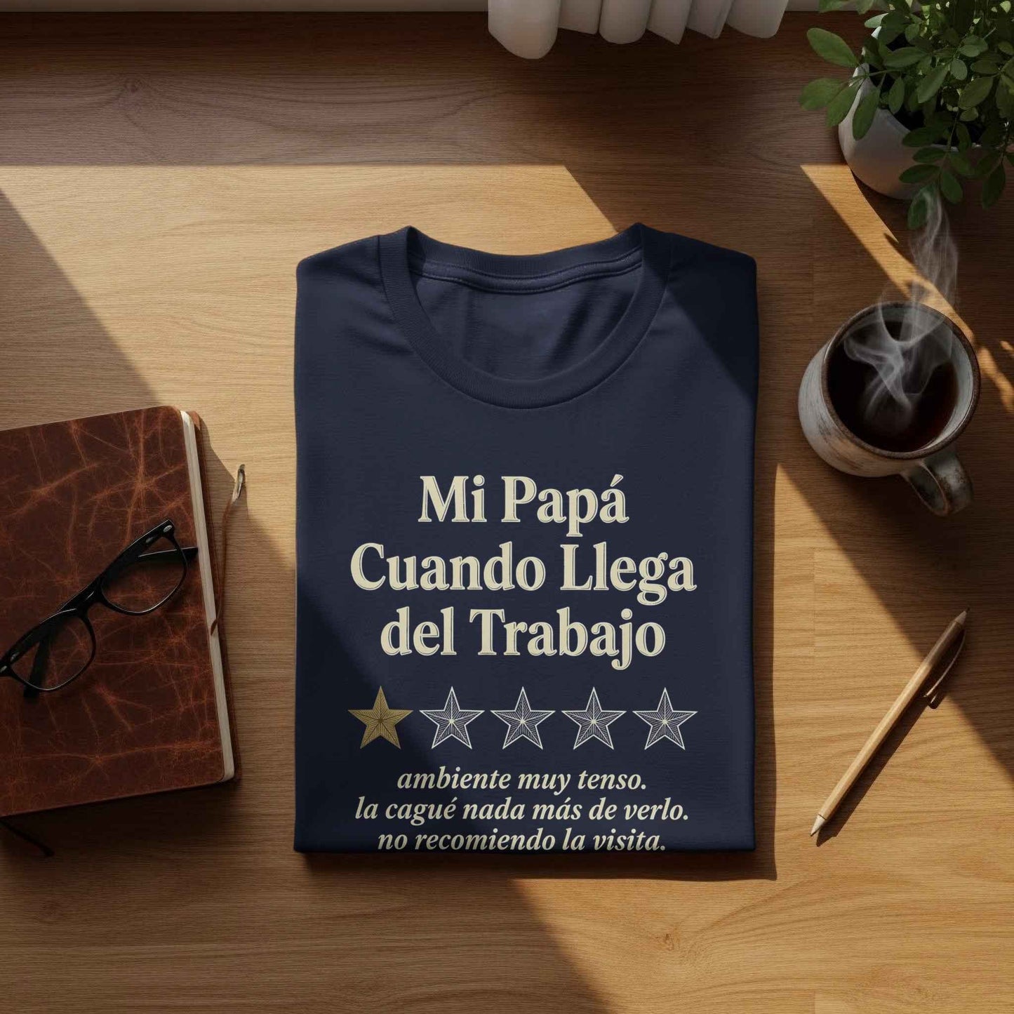 Mi Papá One-Star Review T-Shirt | Funny Dad Gift Mi Papá: La Reseña del Trabajo T-Shirt