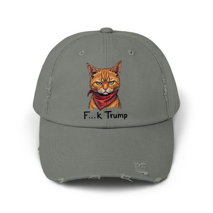 Cat Wearing Bandana F...k Trump Embroidered Hat product