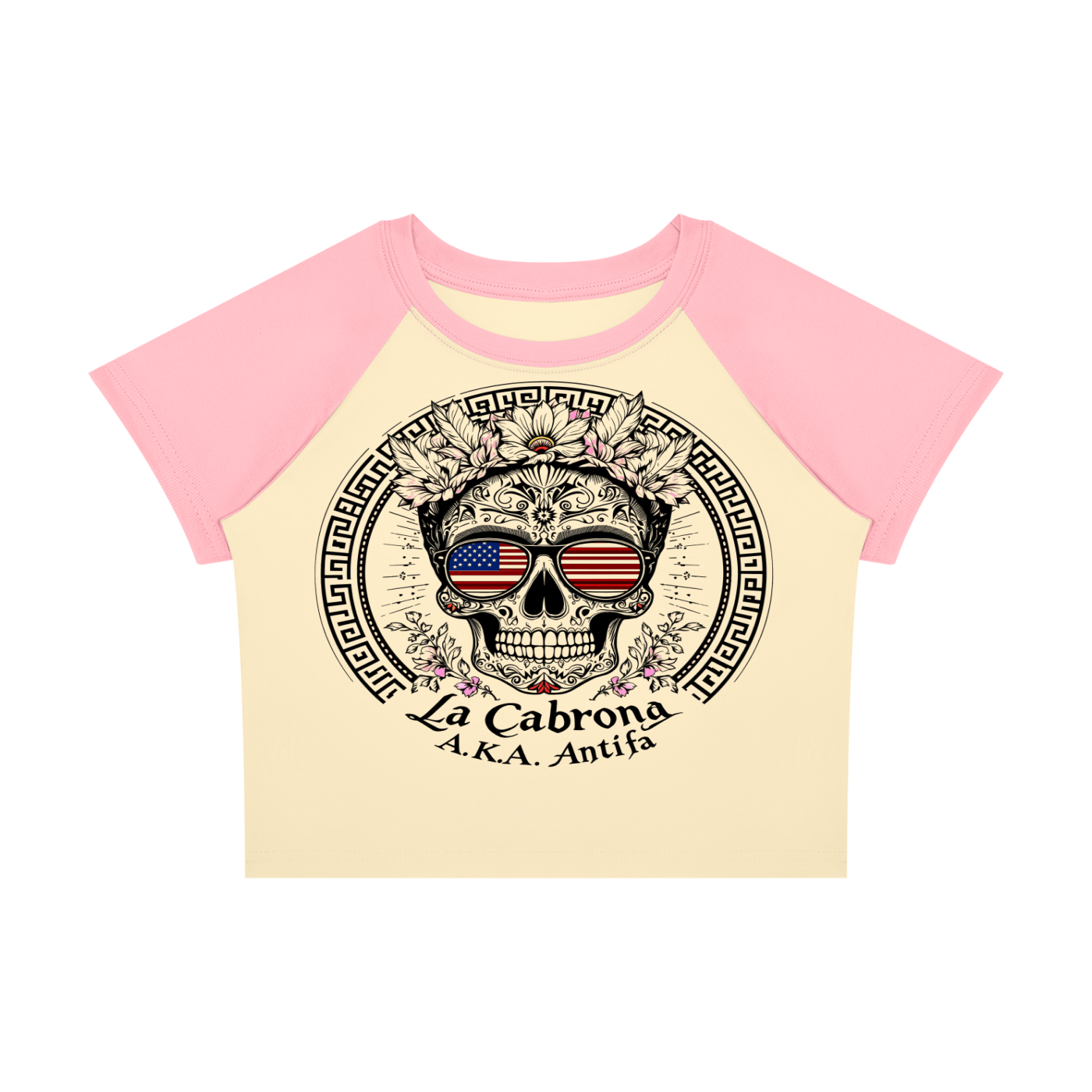 Antifa Funny Crop Tee Women’s Raglan Color Block Baby T-Shirt