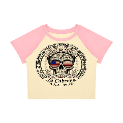 Antifa Funny Crop Tee Women’s Raglan Color Block Baby T-Shirt