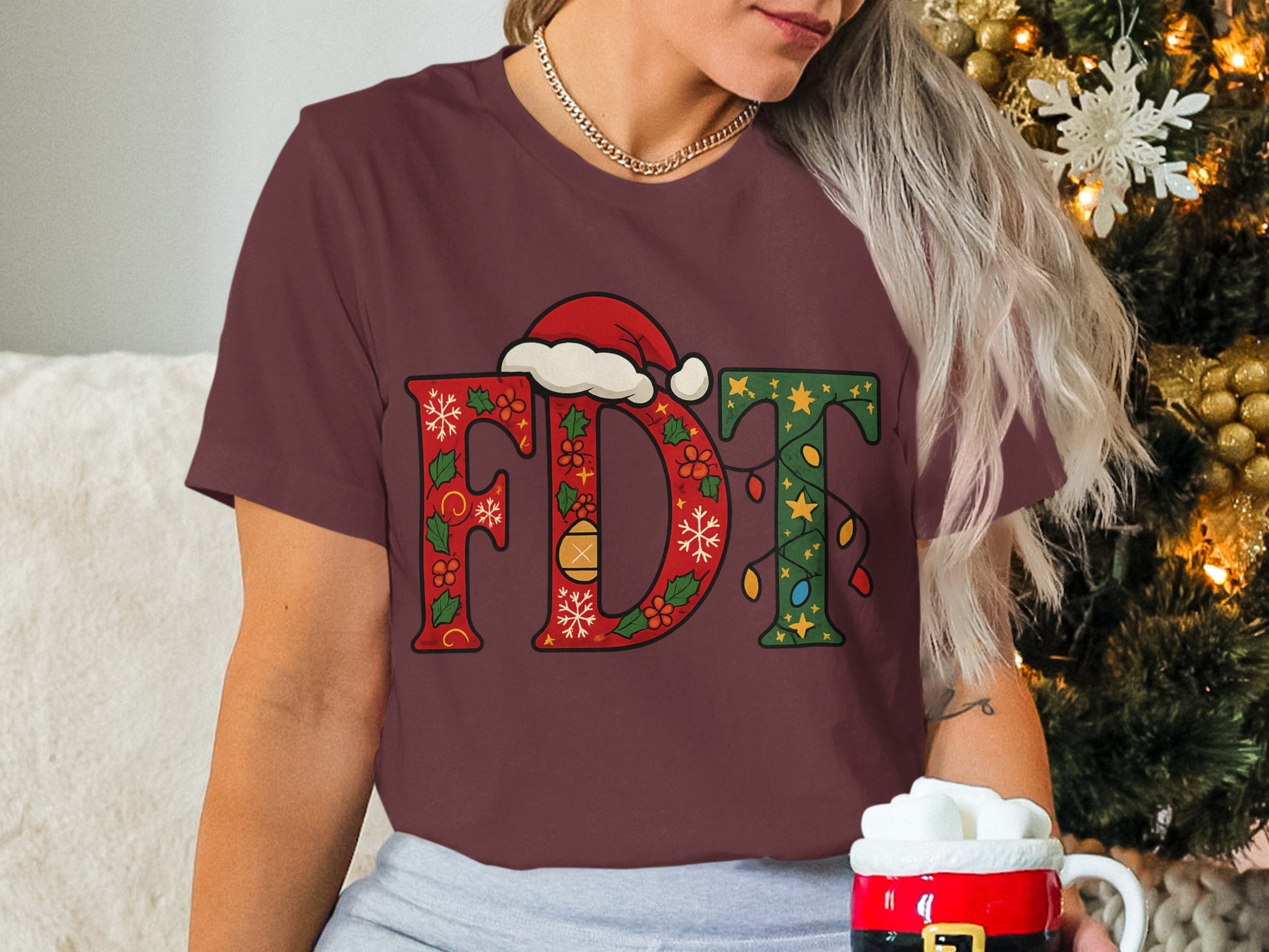 Festive Christmas FDT Graphic Tee for Holiday Season