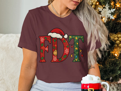 Festive Christmas FDT Graphic Tee for Holiday Season
