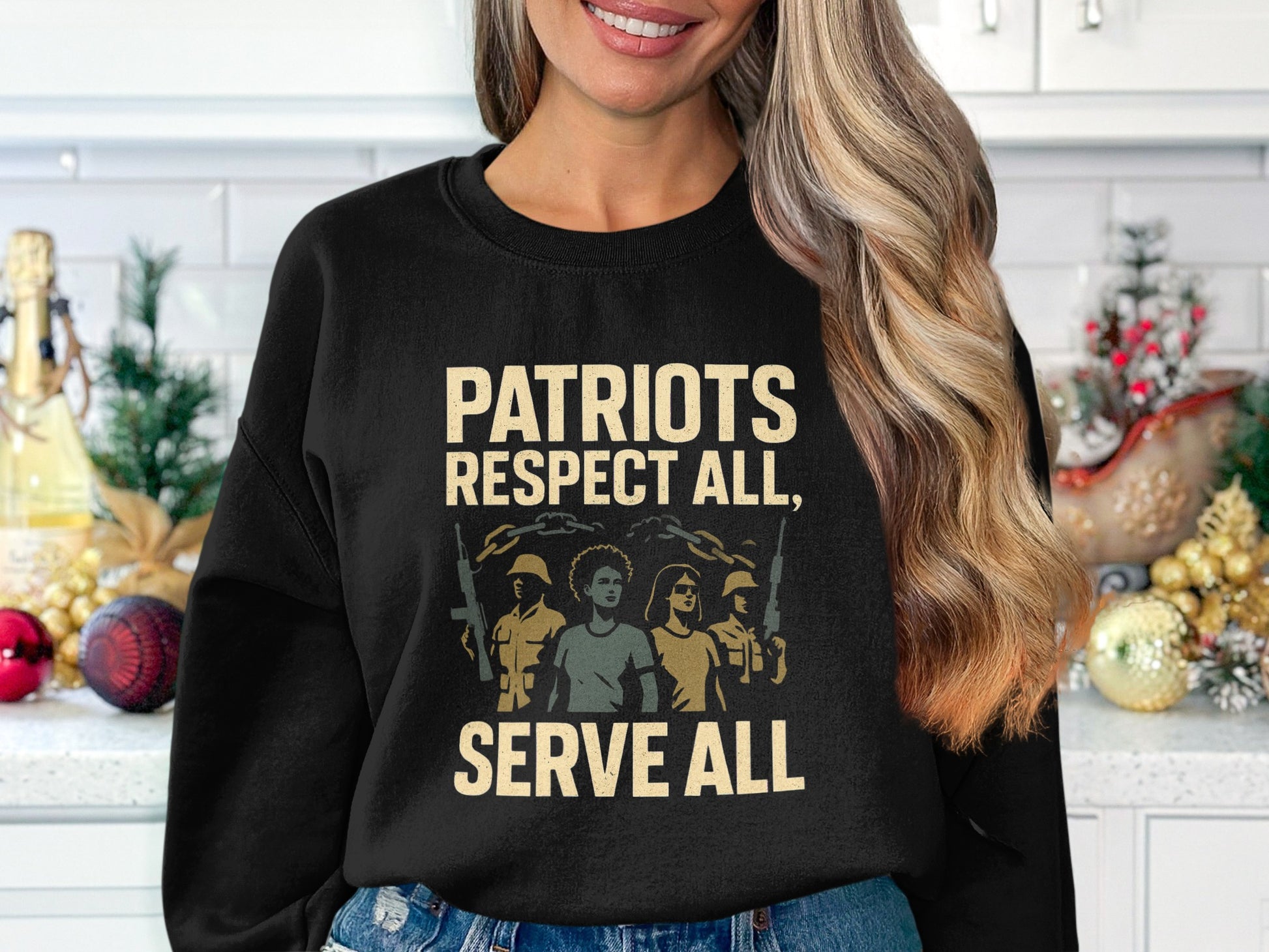 Patriots Respect All Serve All Graphic Sweater product type