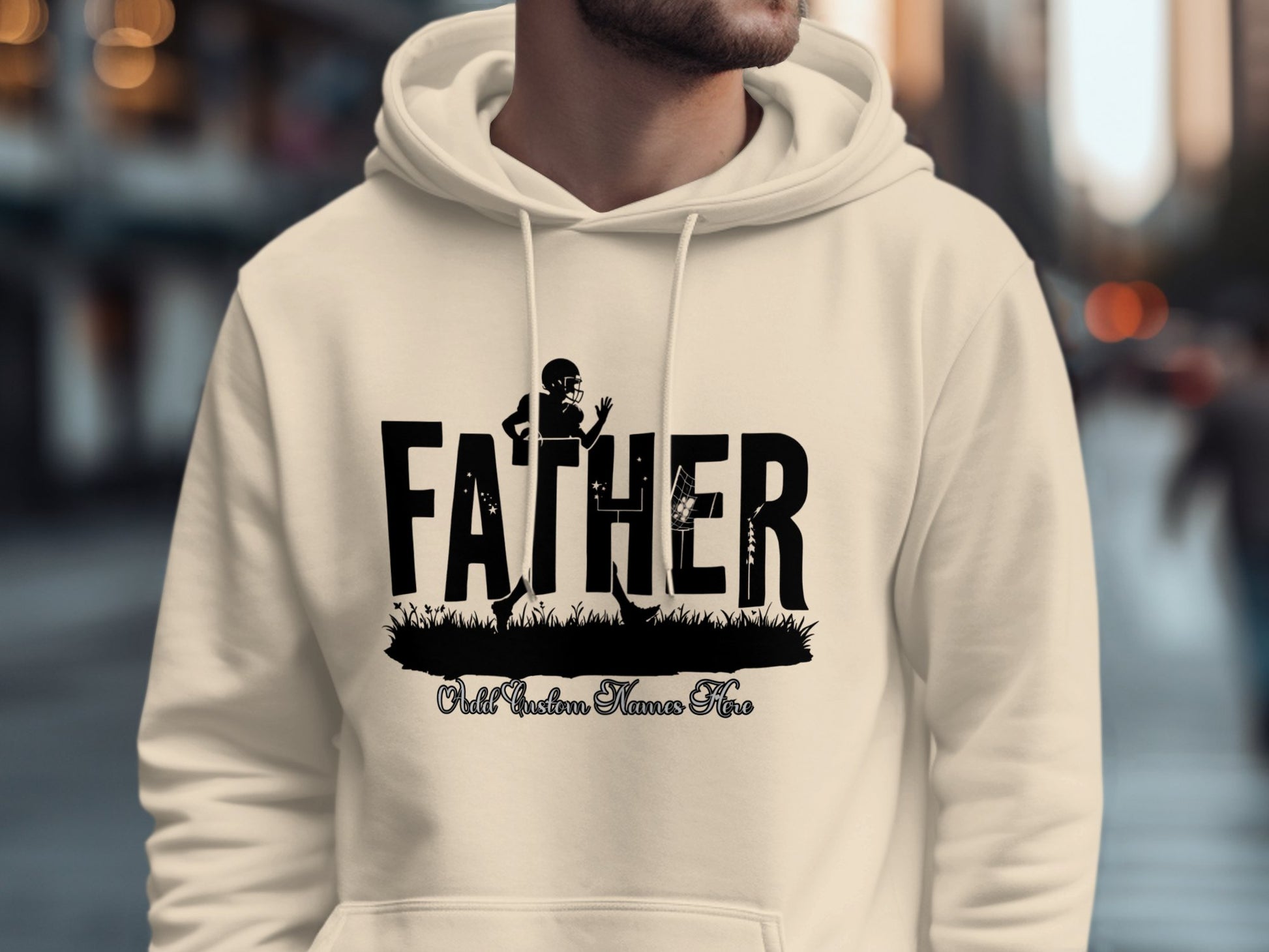 Father Hoodie with Child Figure Design hoodie