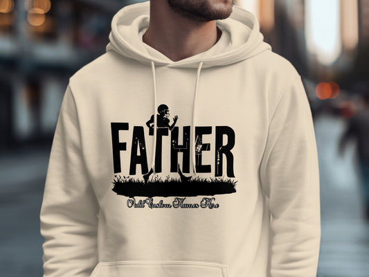Father Hoodie with Child Figure Design hoodie