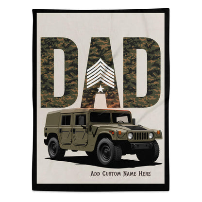 Dad Military Humvee Design Customizable Blanket product type
