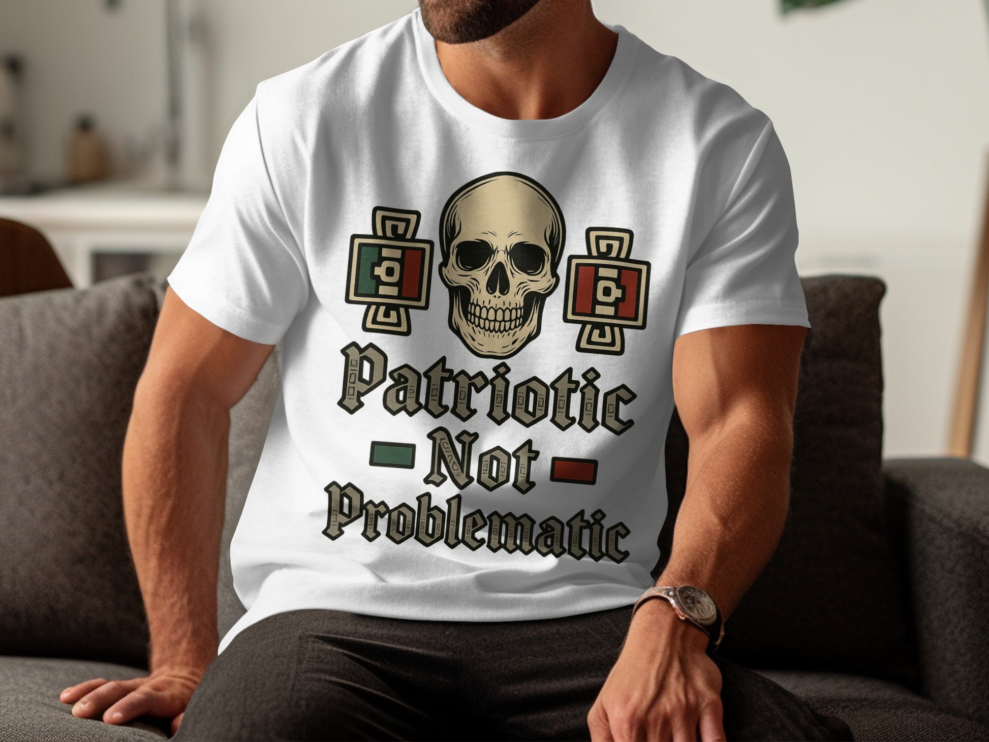 Patriotic Not Problematic Skull T-Shirt