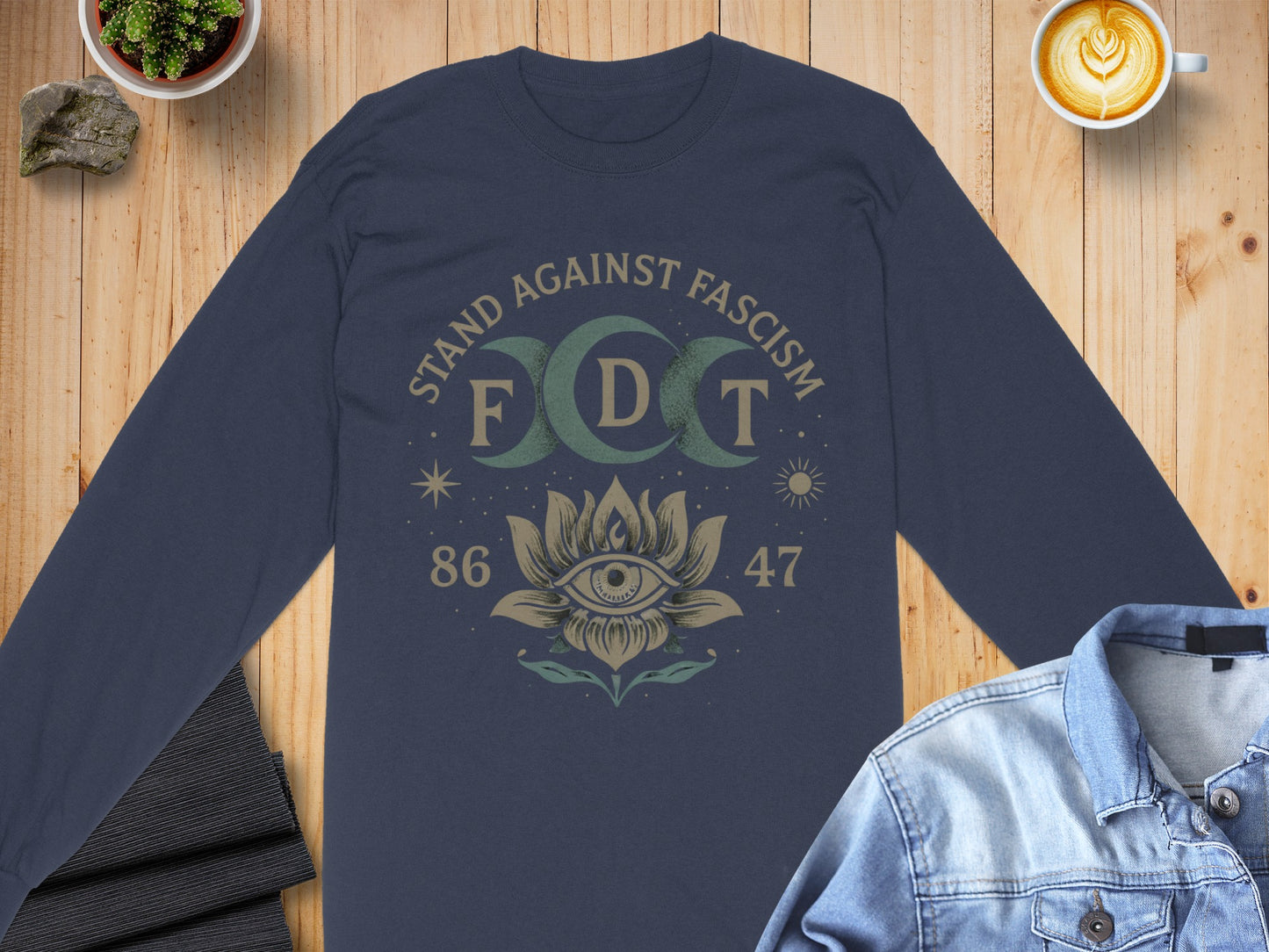 Stand Against Fascism 86 47 Eye and Moon Shirt