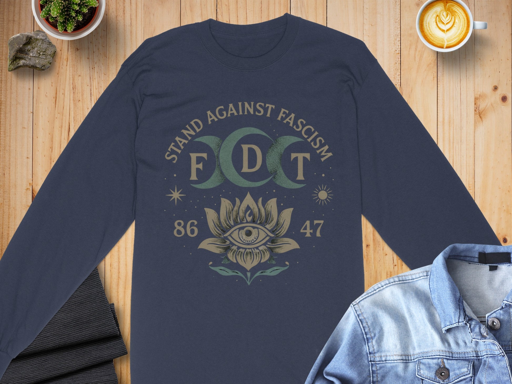 Stand Against Fascism 86 47 Eye and Moon Shirt