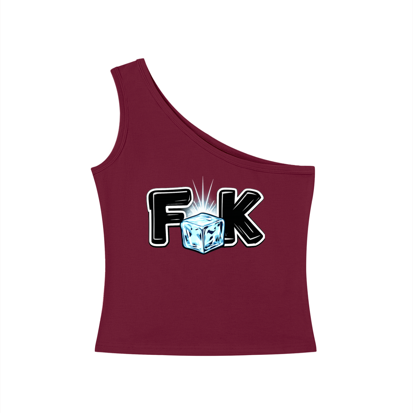 Fuck Ice Tee Women's One-Shoulder Crop T-Shirt