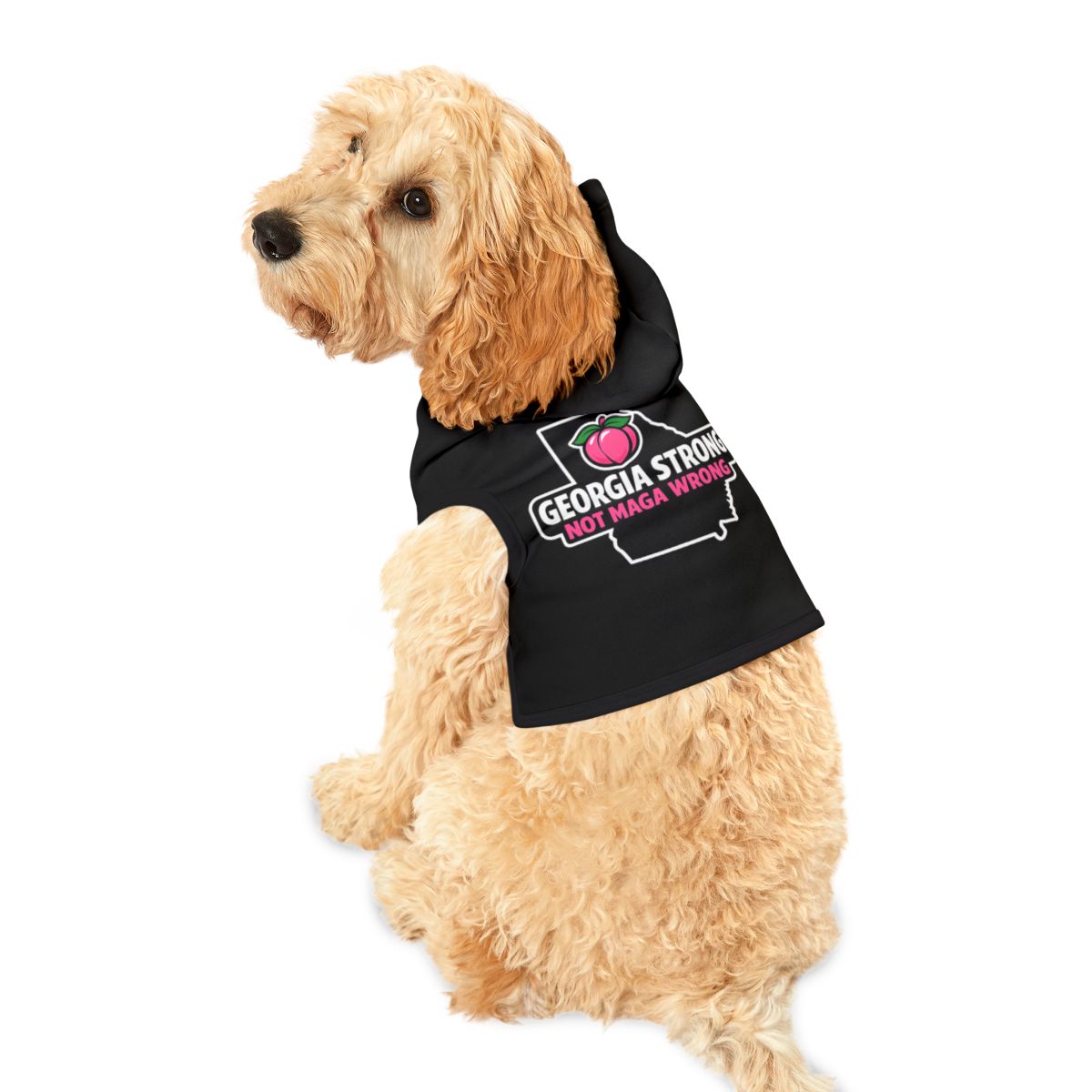 Georgia Strong Not MAGA Wrong Black Dog Hoodie