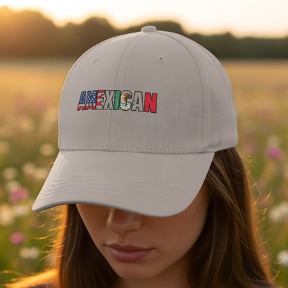 American and Mexican Flag Design White Cap product