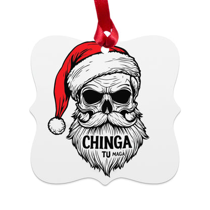 Santa Skull Chinga Tu Ma Christmas Ornament