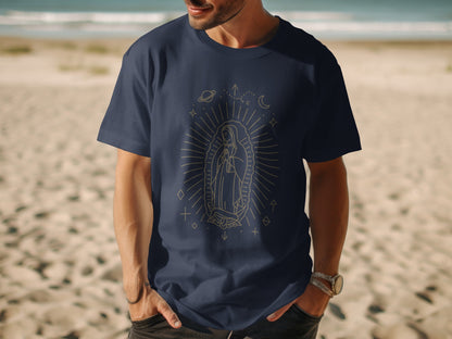 Celestial Virgin Mary Graphic Blue T-shirt product