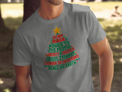 Dump MAGA Power to The People Christmas Tree Shirt